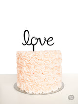Love - Cake Topper - Black Acrylic