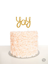 Yay - Cake Topper - Gold Glitter Acrylic