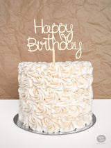 Happy Birthday - Cake Topper - Wood