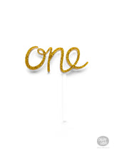 One - Cake Topper - Gold Glitter Acrylic