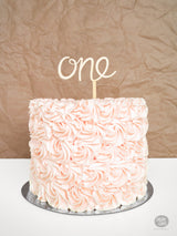 One - Cake Topper - Wood