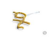xo - Cake Topper - Gold Glitter Acrylic