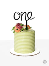 One - Cake Topper - Black Acrylic